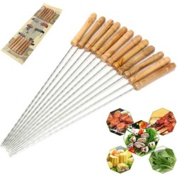 UP / RVS 10x BBQ Spiezen / Grill Spiesen Set / Vleespennen / Marshmallow Spiesen / Barbecue Pennen / 30 cm