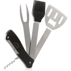 Homezie Barbecue accesoires - 5 in 1 - Opvouwbaar - BBQ set - Bbq gereedschap - Bbq accesoires - Opener - Kwast - Tang