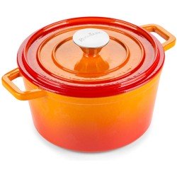 Rosmarino - Gietijzeren pan - Oranje - Ø20cm - 1.8 liter - Braadpan - 100% PFAS & PFOA vrij - Emaille - Geschikt voor alle warmtebronnen