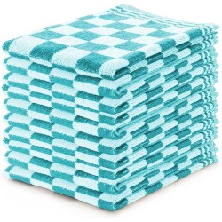 Keukendoeken Set Blok Turquoise – 50x50 – Set van 10 – Geblokt – Blokdoeken – 100% katoen – Keukendoek – handdoeken