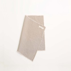 Verzachte rustieke natuurlijke linnen placemat met franje randen, Khaki beige