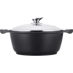 Kookkunst Holland braadpan met deksel marmeren coating - inductie - koude handgrepen - Ø 28 cm