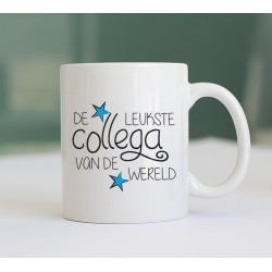 Mok De leukste collega van de wereld - Blauwe Ster - Afscheid Collega Cadeau - Afscheidcadeau - Stagiaire Cadeau - Bedankt Cadeautje - Mok Collega