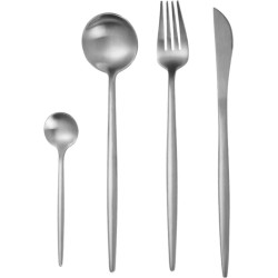 KELERINO. Bestek Set - 4-Delig - Portugees Luxe Design - Zilver