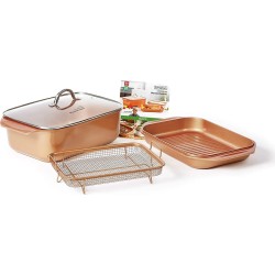 Livington Copperline WonderCooker - 14-in-1 keukenset - braadpan, grillpan, slowcooker en meer - Kookset voor alle soorten fornuizen, inclusief inductie