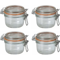 12x stuks weckpot/inmaakpot met klepdeksel en beugelsluiting 125 ml - Inmaakpotten - Weckpotten - D 7,0 cm