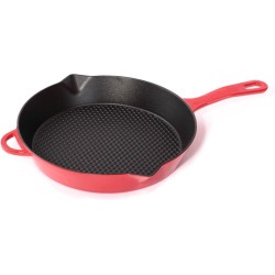 Gietijzeren ronde grillpan rood, 28cm - Surel