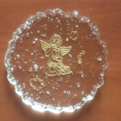 hars drink coaster/ hangemaakte resin onderzetter/ verjaardagscadeau/ Valentijn/ Engel