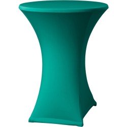 Professionele Donkergroene Spandex Stretch Statafelhoes voor Horeca Evenementen - ∅80 x 110 cm | Sta Tafel Hoes | Statafel | Staantafelhoes | Staantafel Zwart | Statafels | Cocktailparty | Trouwerij | Picknick | Bruiloft