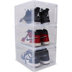 Shoezebs Limited® Schoenenbox | Schoenenopbergers | Schoenen | Schoenenrek | Schoenenkast | Schoenenopbergen | Wit | Zwart | Transparant | 1 Stuk