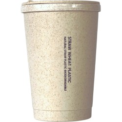 Biologisch Afbreekbare Koffiebeker - Ecologische beker - Straw Wheat Plastic cup - Eco-vriendelijke koffie beker - Wit