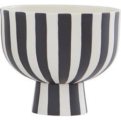 OYOY Living design Toppu bowl zwart/wit gestreept Ø15cm