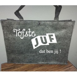 Tas met tekst Tofste Juf