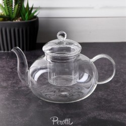 Glazen theepot 1200 ml met filter - handvat - Theepotten/theekannen van glas - Theepot met filter