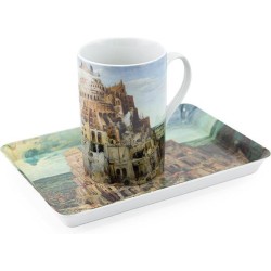 Kado set: mok en dienblaadje, Breughel, Toren van Babel