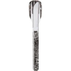 Akinod Campingbestek 18 X 3,3 Cm Rvs Zilver/zwart 3-delig