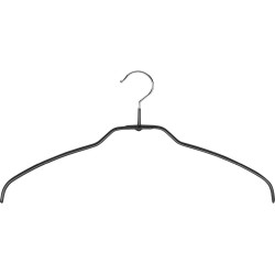 [Set van 5] MAWA 42FT - ultra dunne ruimtebesparende metalen kledinghangers met een zwarte anti-slip coating voor o.a. lingerie, blouses, jurkjes en shirtjes