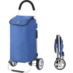 ShoppingCruiser Foldable Boodschappentrolley 45 ltr - Opvouwbare boodschappenwagen - Afneembare boodschappentas - Blauw