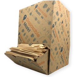 750 stuks houten mes in Dispenser Box - Houten bestek - mes - bio vorken - hout in dispenserdoos - dispenser doos bestek - karton dispenser - papier dispenser box met bestek - cutlery - biologisch afbreekbaar - Milieuvriendelijk - FSC - wegwerp