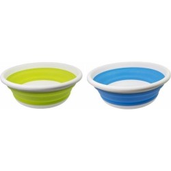 2x Opvouwbaar afwasteil / afwasbak lime groen / blauw 14L - camping afwasbakken