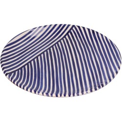 Casa Cubista  - Dinerbord met criss-cross patroon blauw 27cm - Dinerborden