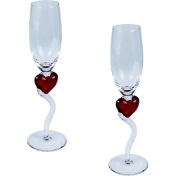 Champagneglazen Hart - 200 ml - Ø 4,3cm - 2 stuks