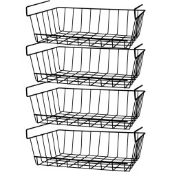 Opberg/opruim hangmandjes/kastmandjes - 4x stuks - Zwart - 40 cm