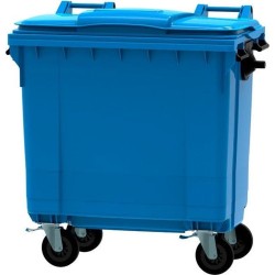 4 wiel container 770 liter blauw