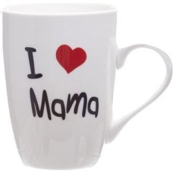 Beker 'i love mama' 360ml d8,3xh10,5cm 6 stuks