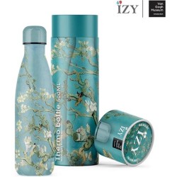 IZY Bottles x Van Gogh Museum - Amandelbloesem | 500 ML | Thermosfles | Drinkfles | Waterfles | Schoolfles | Isoleerfles | Beker | Drinkbeker | Koud | Warm | Fles | Back to School |  500ml