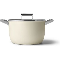 SMEG Kookpan met deksel Creme Mat - ø 26 cm / 7.7 Liter