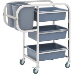 Prolenta Premium - Keukenwagen met kunststof containers 82x43,5x93 cm