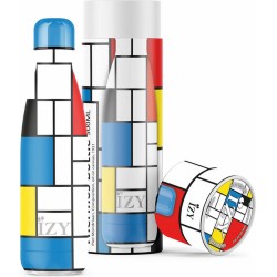 IZY Bottles x Mondriaan (Compositie) 500ML | Thermosfles | Drinkfles | Waterfles | Schoolfles | Isoleerfles | Beker | Drinkbeker | Koud | Warm | Fles | Back to School | 500 ml