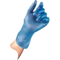 Vinyl wegwerp handschoenen  maat XL - 100 stuks Gepoederd, Blauw