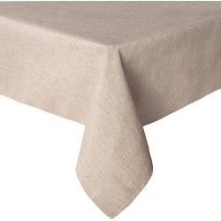 Linnen look tafelkleed, lotuseffect, waterafstotend, tafellinnen voor thuis, keuken, decoratie, 140 x 200 cm, beige