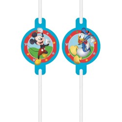 Globos Europe - Mickey Rock The House - Papieren rietjes - 4 stuks