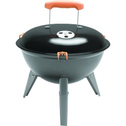 NATERIAL - Draagbare houtskoolbarbecue PHOENIX NOMAD - 4 personen - Ø37 cm - H. 35/43 cm - Geëmailleerd staal - Zwart - Ketelgrill