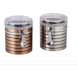 Bewaarblik met deksel - Bewaarblik thee - Bewaarblik koffie - Bewaarblikken Brons en Zilver - 150 gram (2 stuks)