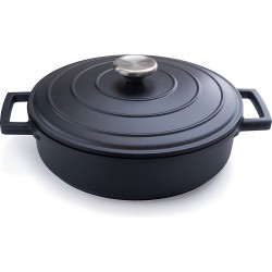 Nuovva  Anti-aanbakpan van Aluminium met Deksel, Braadpan - 3.9L / 28cm - Anti-aanbaklaag - Ergonomische Handgrepen - Ovenveilige braadpan - Ideaal voor klassiek koken Gietijzeren Braadpan 29 cm - Geschikt voor alle warmtebronnen