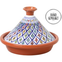 CRAFLAIR ~ Tajine ~  Ø 30 cm  ~ geschikt voor Inductie - Adapter ~ Handgemaakt ~ geglazuurd Keramiek