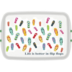 Biodora kinderlunchbox 12X18X5CM gemaakt van bio plastic - slippers