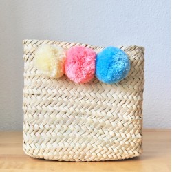 Fatimamorocco.nl  Pom pom square mini box Pastelcolor