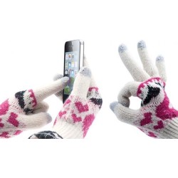 Avanca Touchscreen Handschoenen - Smartphone Handschoenen - One Size - Wit/Roze