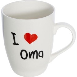 Beker 'i love oma' d8.3xh10.5cm 36cl 6 stuks
