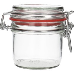 1 x 255 ml glazen Weckpot rond transparant, 322g - hervulbaar - breekbaar - recyclebaar