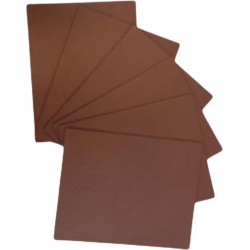 12x Skinnatur Leder Onderzetters voor glazen – Cognac – Bruin – 13x10cm - gerecycleerd leer – tafeldecoratie - onderlegger