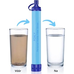 FOXLY® Premium Personal Water Filter Straw - Complete set - Waterfilter - Waterfles - Outdoor life - Survival - BPA-vrij - Filtert 1500L