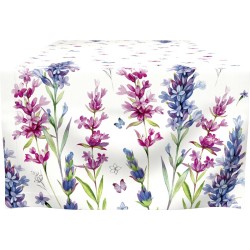 Tafelloper Lisa Lavendel bloei - 150 x 45 cm - 100% katoen