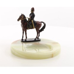 Asbak - Napoleon te paard - Van Onyx mineraal - 17 cm hoog