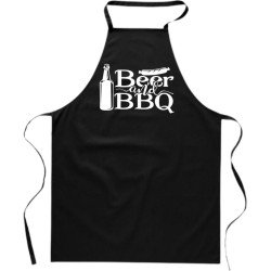 LBM barbecue schort ''beer and bbq'' - keukenschort - one size, zwart